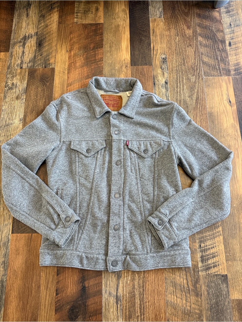 Levi’s Men’s Gray Knit Trucker Jacket Size M 16097-0000 100% Cotton